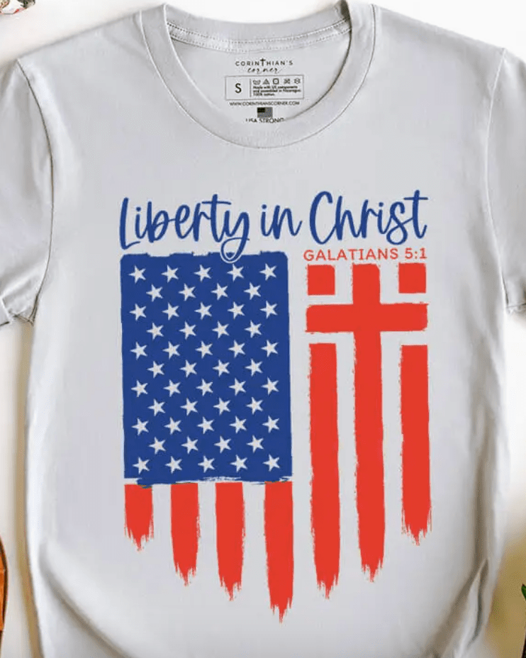 Liberty In Christ Graphic Tee Shirt