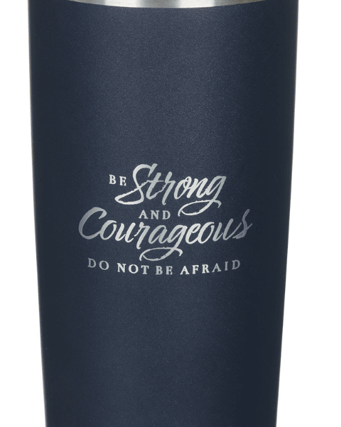 Strong and Courageous Navy Travel Tumbler