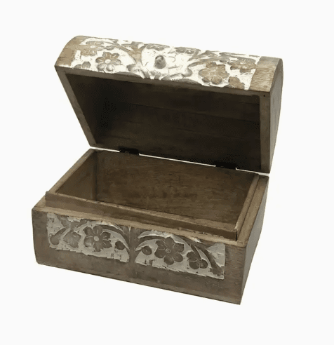 Flower Power Hinged Box Table Chest