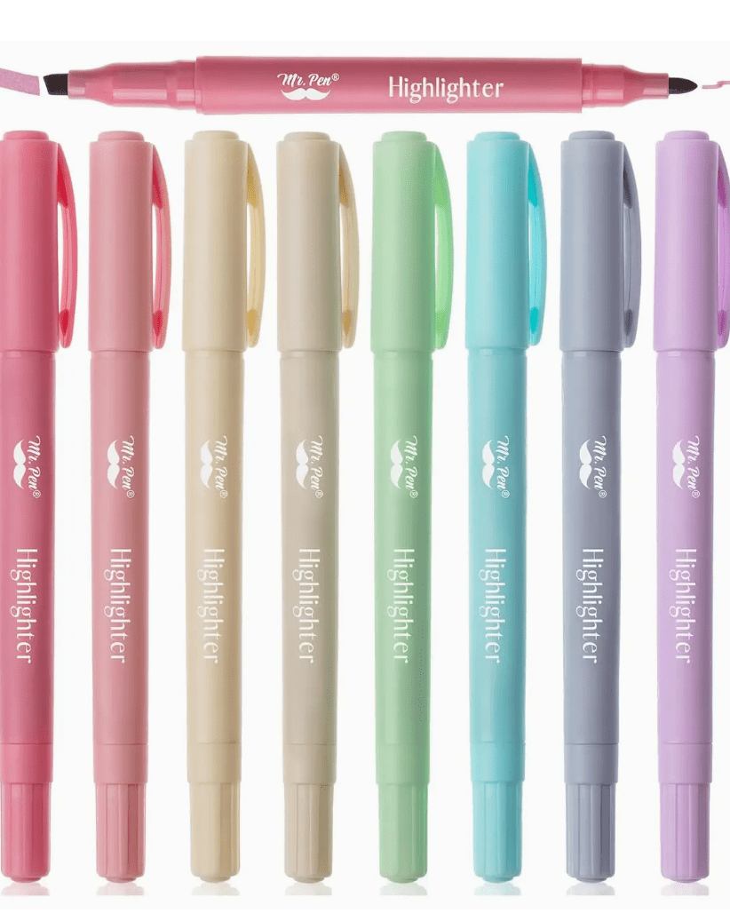 Mr. Pen- Dual Tip Highlighters, Assorted Colors, 8 Pack