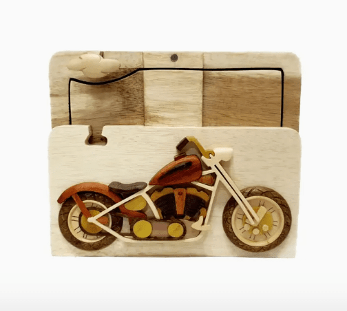 Motorcycle - Hand Carved Keepsake Gift Box