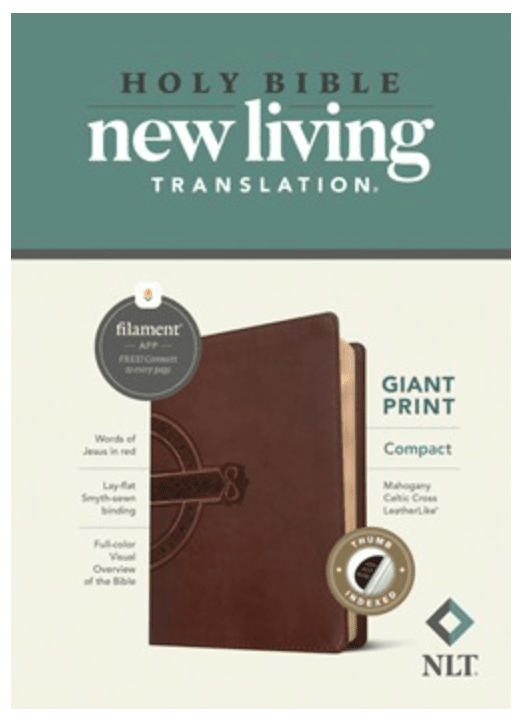 NLT Giant Print Compact - Mahogany Indexed Fillament