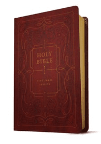 KJV Bible, Thinline, Large Print, Ornate Burgundy