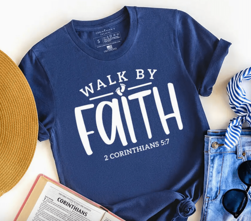 Walk By Faith Graphic Tee Shirt