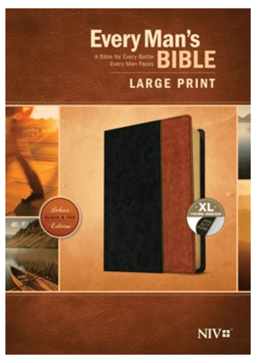 NIV Mens Bible LP Blk\tan IDX