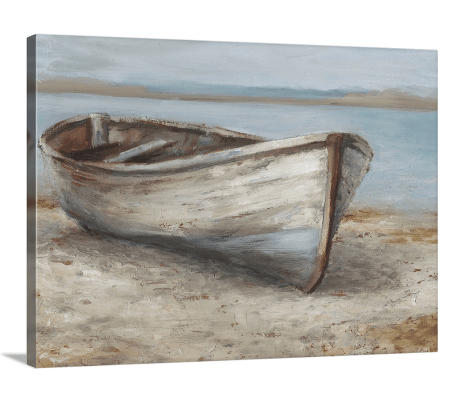 White Wash Boat 24x18 Canvas