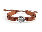 Men's Cross Bracelet - Brown Leather