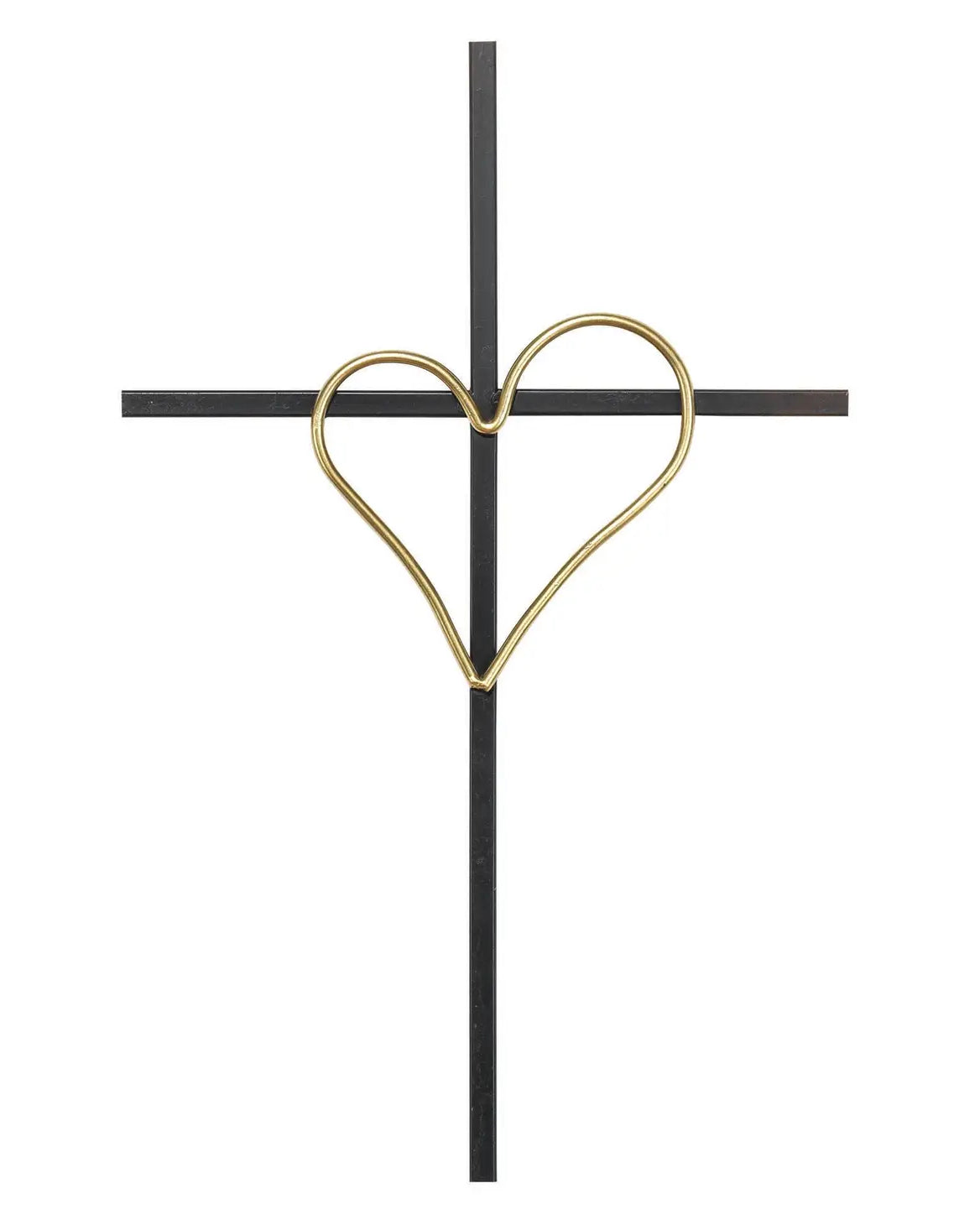 Wall Cross with Gold Heart