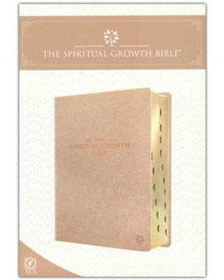 The NLT Spiritual Growth Bible Pearled Ivory Faux Leather