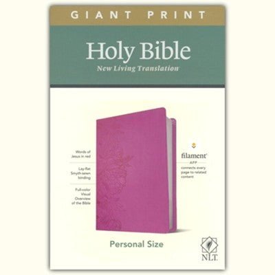 NLT Personal Size Giant Print Bible, Filament-Enabled Edition Peony Pink