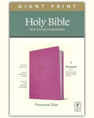 NLT Personal Size Giant Print Bible, Filament-Enabled Edition Peony Pink with Index