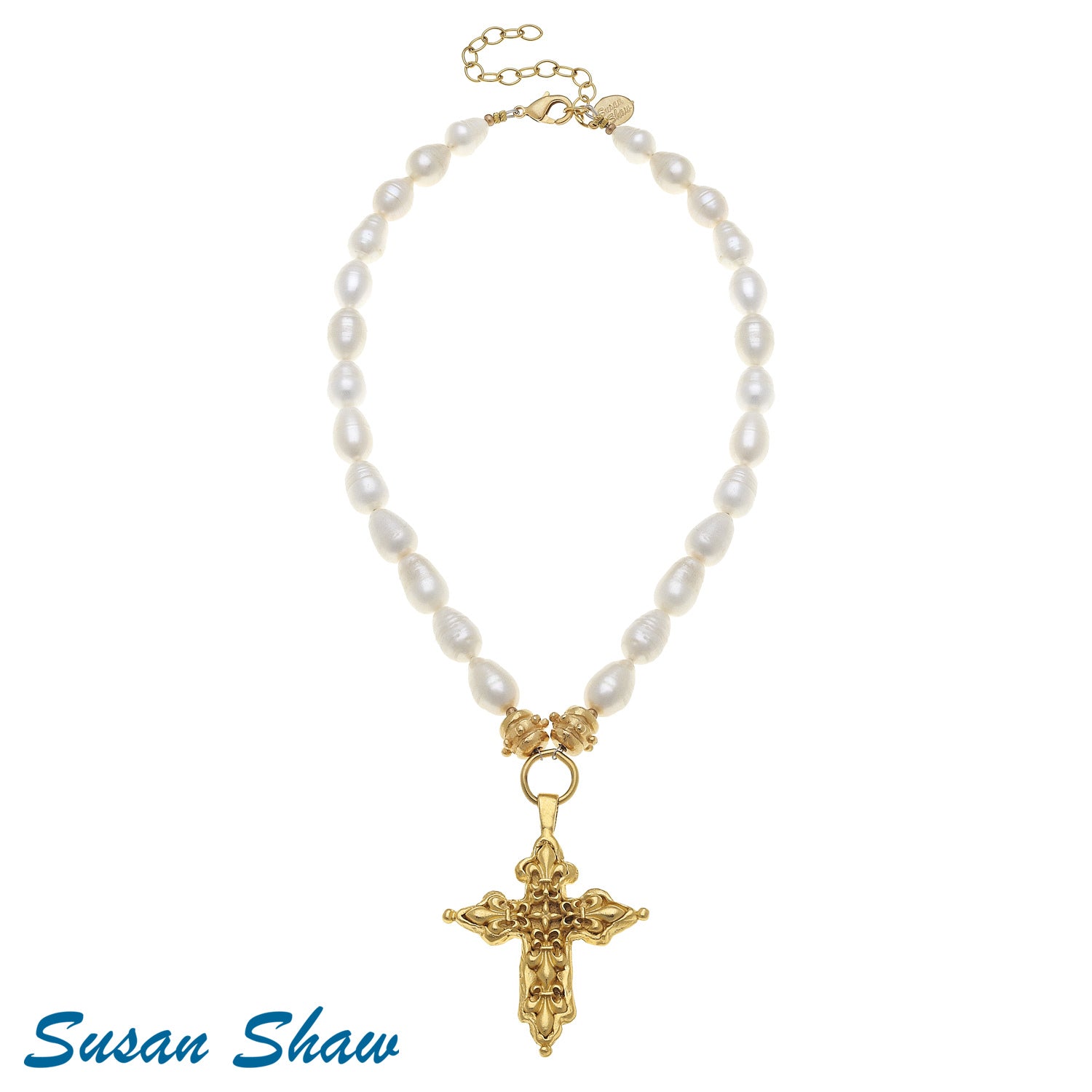 Cross on Freshwater Pearl Necklace