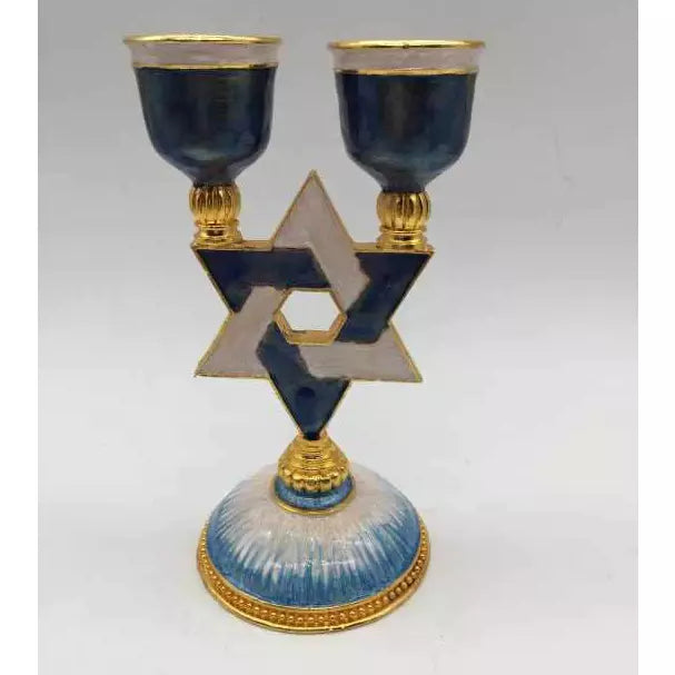 Shabbat Candle Holder Star of David Ceramic
